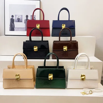 High Quality Women's Crocodile Pattern Designer Handbag Trendy Fashion Luxury Shoulder Messenger Bag Wholesale for Ladies