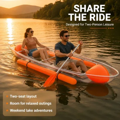 Ghealth Clear Glass Kayak Equipped with Paddle & Buoy, Popular Photo Prop OEM ODM