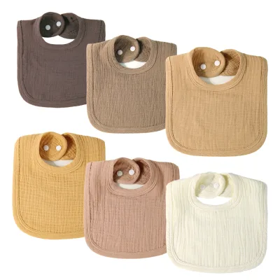 Wholesale Baby Cotton Gauze Bib, 4-layer U-shaped Absorbent Burp Cloth Baby Bibs for Newborns & Toddlers Feeding Bibs in Stock