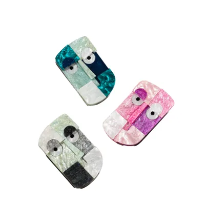 Hot Selling Cartoon Stone Face Shape Acrylic Brooch High Quality for Children's Wedding & Party Gift