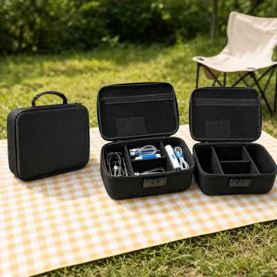 Secure Hard Shell EVA Tool Packing Storage Case with Combination Lock and Adjustable Dividers Portable Organizer Bag