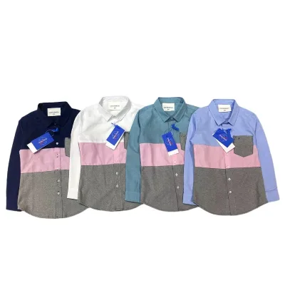 New Arrival Spring Collection Kids Clothing Long Sleeve 100% Cotton Boys Shirts Colorful Turn-down Collar Boys Shirts & Polo