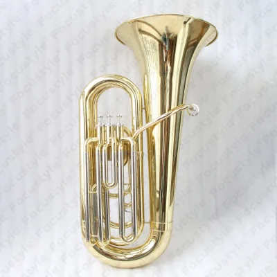 Professional 3/4 Size Tuba Brasswind Instrument Gold Lacquered Bb Tone Tuba Sale OEM With Case