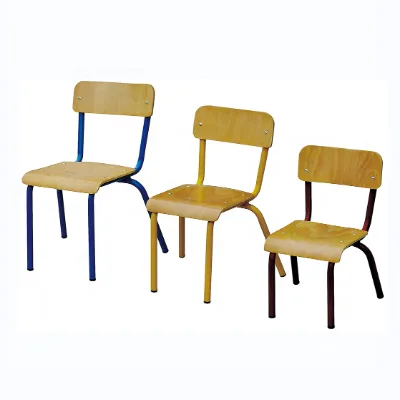 Easy Carry Stacking High Quality Plywood Laminate Fireproof Board with Metal Frame Children Chairs Party