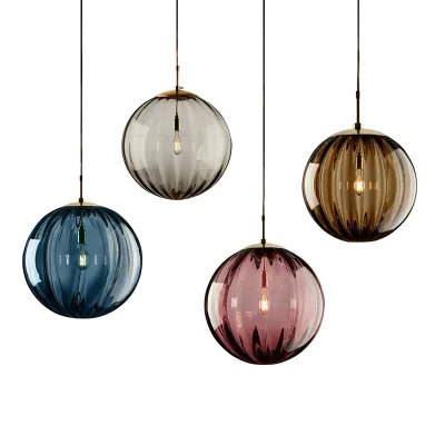 Nordic Round Shape Glass Pendant Light CE Office Decorative Lamp