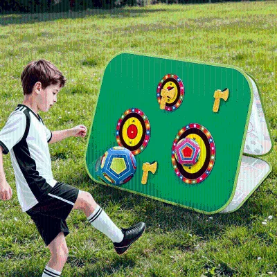 Three sided football target set (light sensing coil)