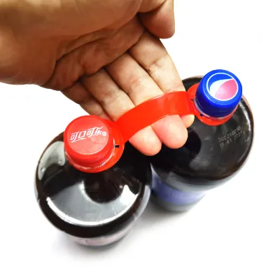 2 Packs Plastic Bottles Holder HDPE Plastic Two Carrier Handle for Pet Water Bottle