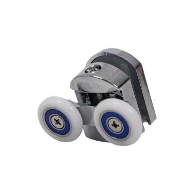 Hydrorelax Zinc Alloy Shower Door Roller Set Double and Single Wheel Pulley for 4 to 6mm Glass 19 to 26mm Diameter Chrome Finish