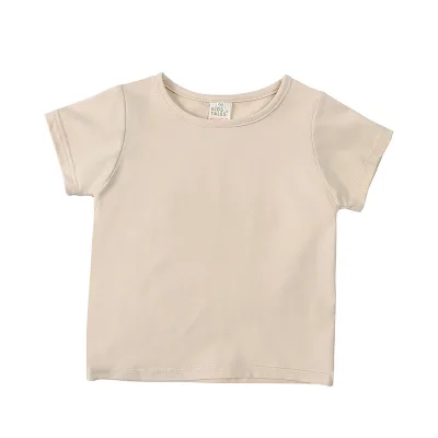 Summer Infant Toddler Boys Girls Short Sleeve Crew Neck T Shirts Blank Baby Tee Cotton T Shirt