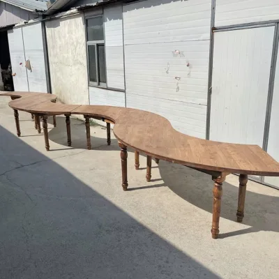 Custom Color DIY Arrangements s Shape Solid Wood Serpentine Table Wedding