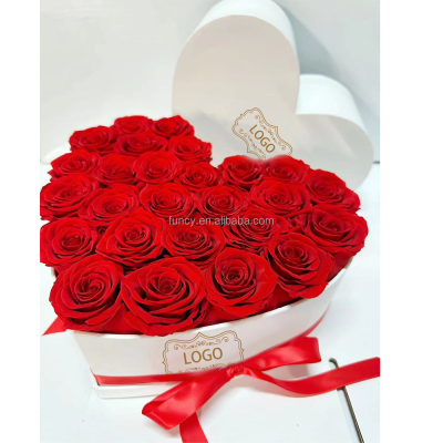 Hot Selling Red Color Valentines Day Gift Eternal Forever Rosas Eternas Immortal Eternelle Boxed Rose Preserved Flower