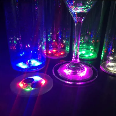 Weddings Nightclubs Cheap Flashing Promotional Party Favors LED Light Sticker Coasters