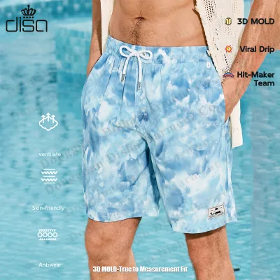 Men's High Quality Sports Jogging Shorts Striped Waterproof Breathable Knitted Beach Wear with Drawstring Closure