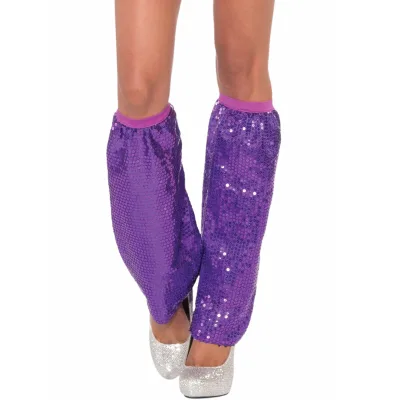 Custom Carnival Outfit Masquerade Costume Accessory Heels Long Boots Cuff Cover Glitter Sequin Mardi Gras Leg Warmers for Women