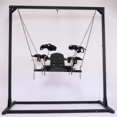 Gelances XTT-8931 Leather Leg Split Swing Chair with Handcuffs & Leg Cuffs for Couples SM Flirting Adult Use