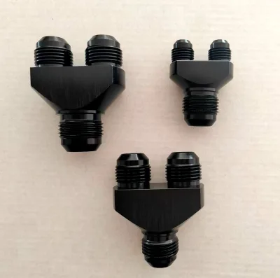 AN4 AN6 AN8 AN10 Blue Car Aluminum Flare Parallel Tee Union Connector Male Adapter Oil Fuel Air Hose End Transform an Fitting