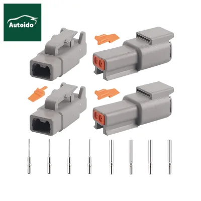Deutsch  Series 2 Pin DTM04-2 Connector Kit W/Barrel Style Terminals 16-20 AWG