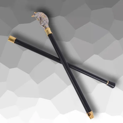 GAOBO Two-tone Silver Gold unicorn Head Cane Vintage Luxury Aluminum 113kg Load Capacity Gentleman's Decorative Scepter