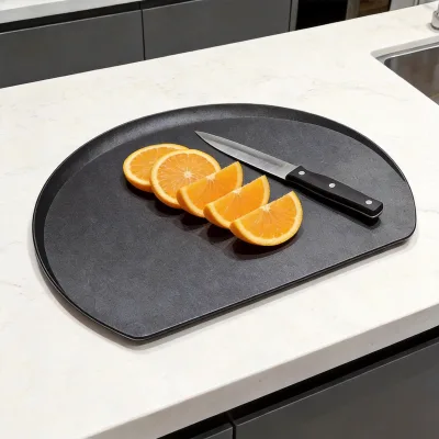 Flexible TPU Chopping Board Semicircle Design Anti-bacterial Non-slip Kitchen Mat Fruit Vegetable Cutting Block Black Pink Red