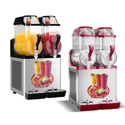 Maquina Granizadora Mini Granizado De Hielo dos Usadas Bebidas Precio 2 Tanques Stainless Steel Profecional Slushy Slush Machine