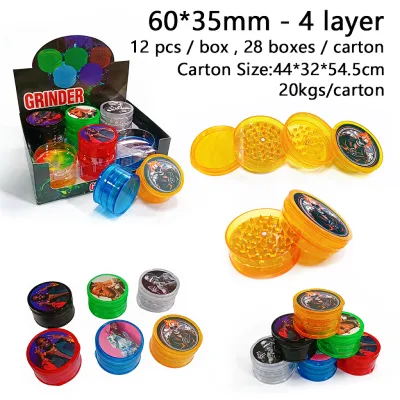 71 Holiday 60mm 5 Layer Custom Logo High Quality Intensive Diamond Tooth Plastic Magnetic Multi-Function Portable Herb Grinder