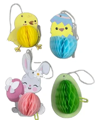 Chick Bunny Hanging Easter Honeycomb Paper Decoration