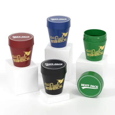 High Quality 3.5G Flower Container Child Resistant Press Seal Plastic Jar Custom Color Logo Jar for Storage