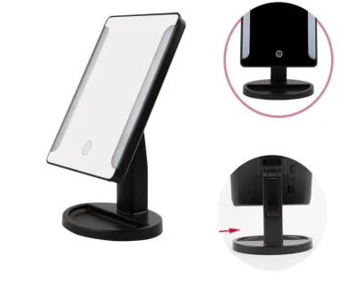 Wholesale LED Lights Double-Sided Round Standing Table Desktop Cosmetic Mirror Personalized Makeup Mirror