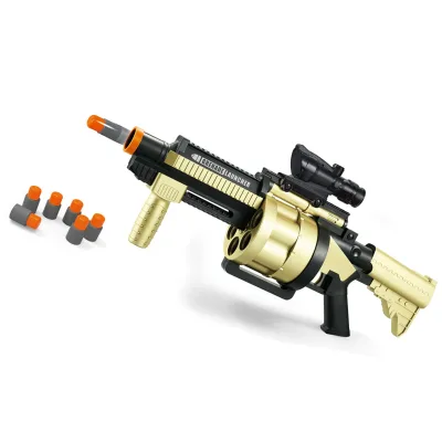 NEW M32 Soft Bomb Launcher Toy with 6 Foam Darts,Manual AirSoft Launcher Gun, Outdoor Long Range Shooting Soft Bullet Gun Toys