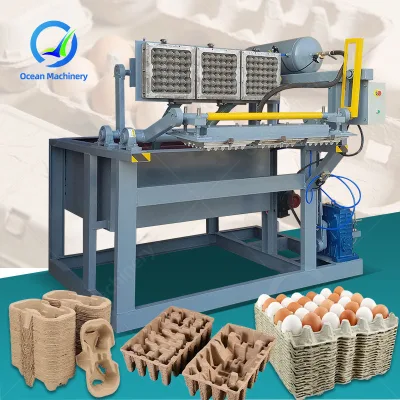 OCEAN Full Automatic PLC Control Completer Quail Egg Carton Production Line Egg Tray Machine with Mixer