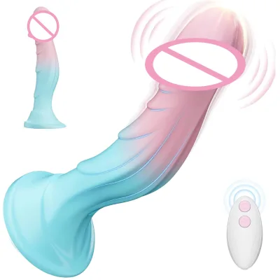 Remote Control Electric Big Dildo Vibrator Soft Real Touch Feeling 100% Waterproof USB Rechargeable Telescopic Female Sex