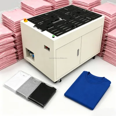 Electric Apparel Clothes Garment Steaming Suit T-shirts Bath Coat Hoodie Skirt Polo Pajamas High-speed Folding Packaging Machine