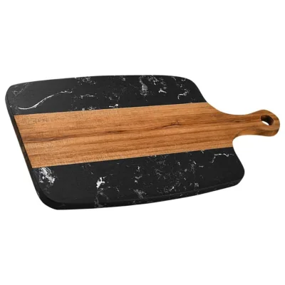 Wood Double-Sided Cutting Board with Marble Stitching Kitchen Chopping Boards for Western Steak Cheese Meat Bread