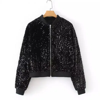 Factory Customize Sparkly Sequins Bomber in Spring Children Popular Bling Jacket for Different Seasons in Special Occasion