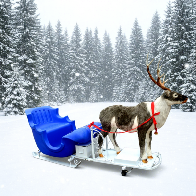 Plastic Snow Sledge Christmas Sled for Children Outdoor Christmas  Deer Pull Sledge on Snow and Ice