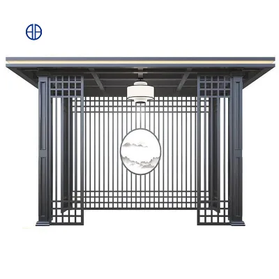 Outdoor Pavilion Aluminium Park Awning Rainproof Chinese Style Pergola Installation