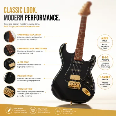Custom OEM Electric Guitar Manufacturer High Quality Alder Body Maple Neck Professional ST Electric Guitars Factory Direct Sale