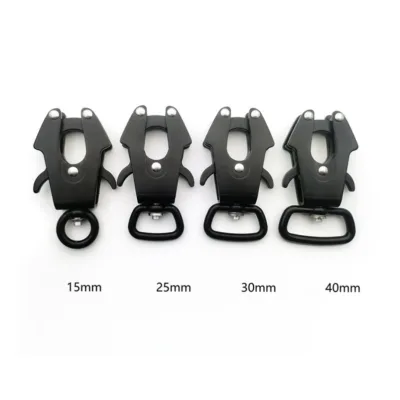 Wholesale High Quality Carabiner Clip Frog Buckle Aluminium Pet Release Buckle Quick Release Locking Dog Leash Buckle