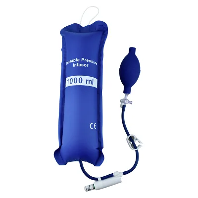 1000ml Pressure Infusion Bag with Piston Gauge and Stopcock Valve for Rapid Blood Fluid Transfusion