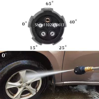 5-in-1 High-Pressure Car Washer Gun Quick Release Adaptor One Piece G1/4 Male Connect 0° 15° 25° 40° 65° Car Cleaning Tool
