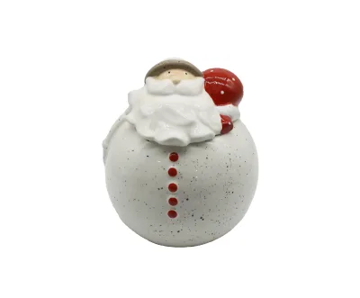 Ceramic Santa Claus Tea Light Candle Holder, Multi Color 4" Tall