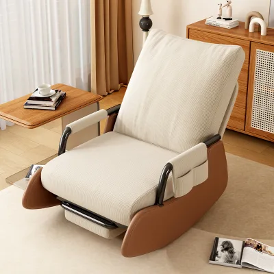Nordic Style Single Leisure Rocking Sofa Chair Comfortable Cotton Filled Reclining Modern for Living Room