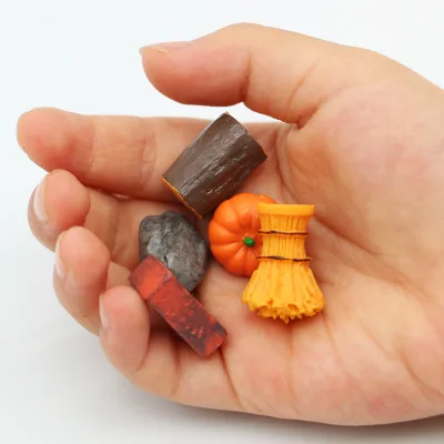 1:12Dollhouse Mini Miniature Farm Scene Brick and Stone Piles of Firewood Christmas and Halloween Decoration Items
