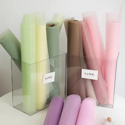 Korean Style Matte Soft Light Mesh Flower Bouquet Lined Packaging Mesh Roll Flower Shop Materials