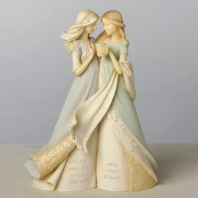 Polyresin/resin Woman Figurine Sister Stone Resin Figurine, 7.68inch