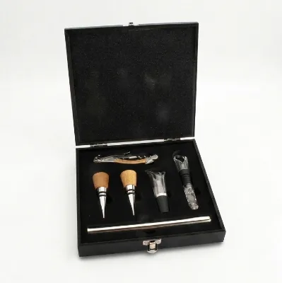 Heavy Duty Classic Laguiole Wine Opener Set 6-Piece with Stainless Steel & Wenge Wood Handle-Gift Box