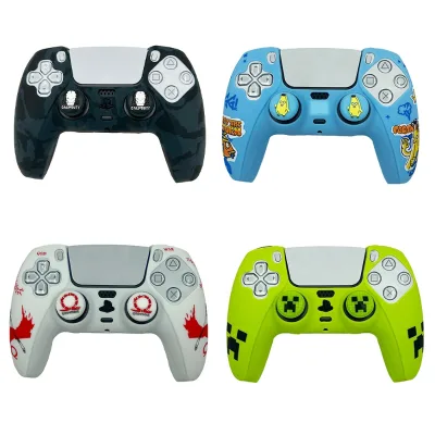 Custom-designed Silicone Protective Cover for PS5 Game Controller Comes with 2 Joystick Caps