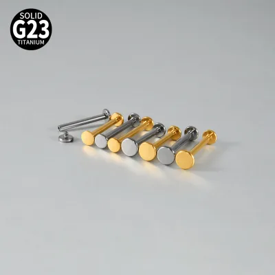 F136 Titanium Internal Thread Flat Head Tongue Barbell 14G Smooth Body Piercing Jewelry