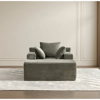 Vacuum Chesterfield Cloud Sofa Bed Wide Arms Sponge Frameless Loveseat Plush Pillowed for Living Room Bedroom Hotel Use