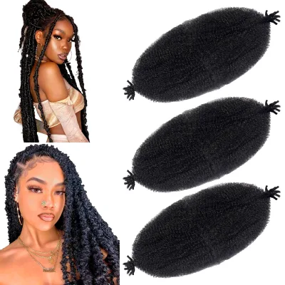 Factory Hot-selling 24-inch African Spring Braid Textured Hair Extensions, Less Prone to Tangling, for Women.